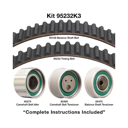 Dayco 99-05 Mitsubishi 2.4L Timing Belt Kit, 95232K3 95232K3